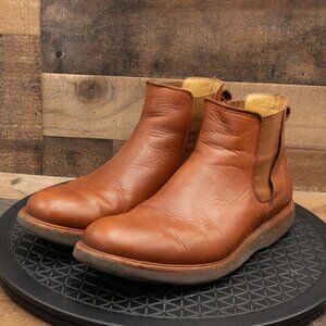 SAMUEL HUBBARD 24 SEVEN 2.0 MENS TAN LEATHER CHELSEA BOOTS PULL ON SIZE 10W